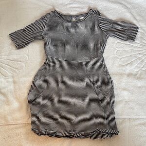 Old Navy Black and White Striped Kids Casual Dress